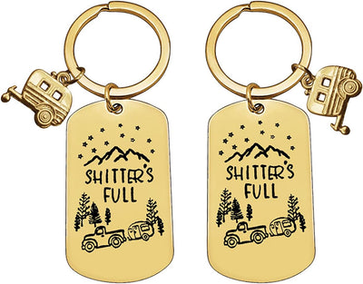 2pcs  Happy Camper RV Keychain Camping Gifts for Men Women Camper Trailer