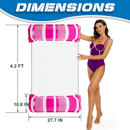 4-in-1 Water Floating Mesh Chair for Adults, Swimming Pool Drifter Saddle Lounge for Summer Events Pool Parties