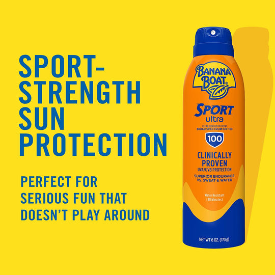 Banana Boat Sport Ultra, Broad Spectrum Sunscreen Spray, SPF 100