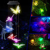 Butterfly Solar Light, Epicgadget Solar Butterfly Wind Chime Color Changing Outdoor Solar Garden Decorative Lights for Walkway Pathway Backyard Christmas Decoration Parties (Clear Wing Butterfly)