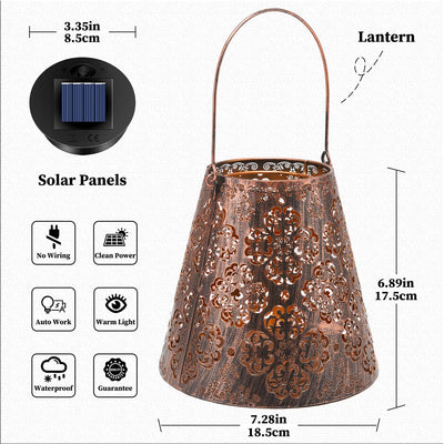 Hanging Solar Powered Lantern Light Outdoor,Waterproof,Retro