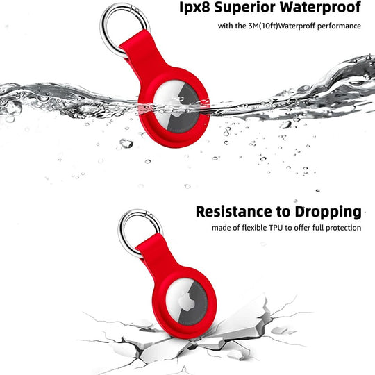4 Pack Apple Airtag Holder Keychains - Ultra Light Silicone Case for Airtags
