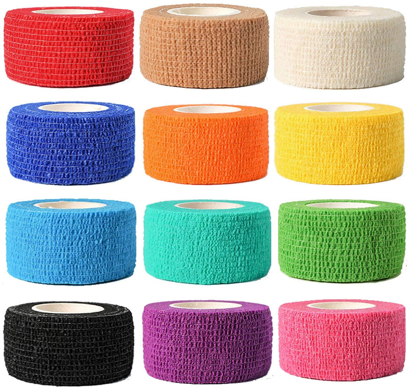 (12-Pack) 1” x 5 Yards | Self Adhesive Bandage Wrap