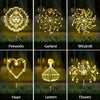 Outdoor Solar Lights,Solar Firework Light, 4 Pack Solar Garden Lights with 120 LED Stake Starburst Lights 8 Modes Patio Fairy Lights for Pathway Lawn Backyard Decoration(Warm White)