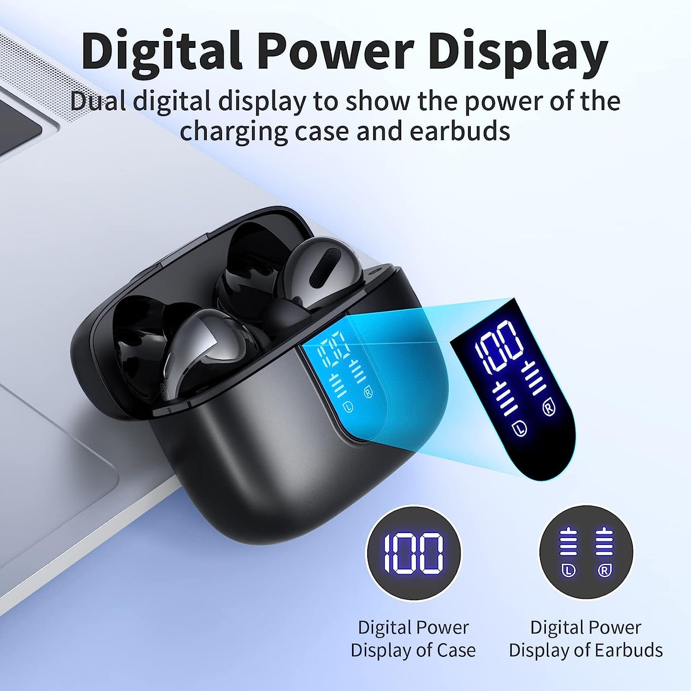 Bluetooth Headphones with Wireless Charging Case 