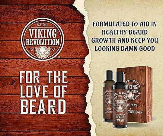 - Beard Wash & Beard Conditioner Set, Argan & Jojoba Oils - Natural Sandalwood Scent - Beard Shampoo & Beard Oil - 10 Oz