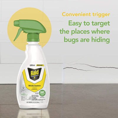 Raid Essentials Multi-Insect Killer Spray Bottle, Child & Pet Safe, for Indoor Use, 12 oz