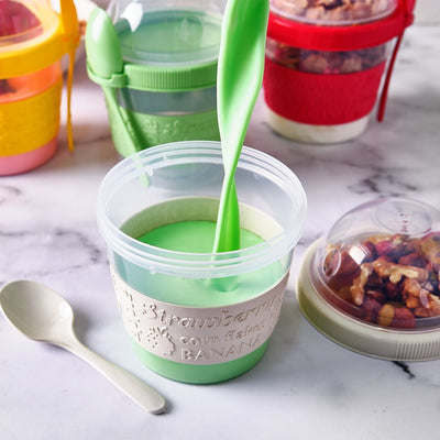 4 Pack of Yogurt Parfait Cups with Lids, Portable & Reusable