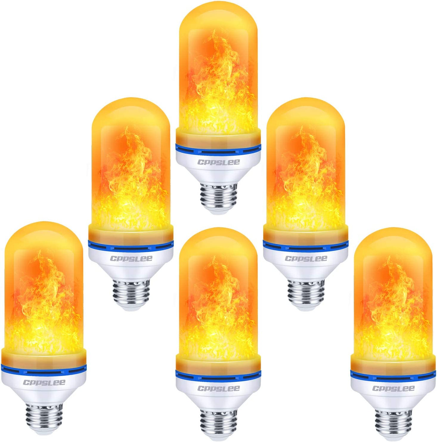 2 Pack  LED Flame Light Bulbs, 4 Modes Fire Light Bulbs, E26 Base Flame Bulb, Christmas Party, Indoor and Outdoor Home Decoration 