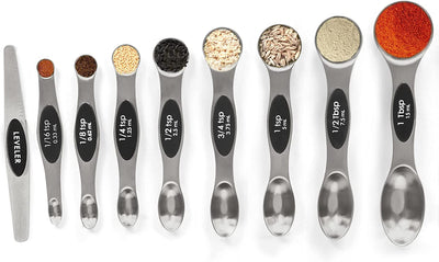 Magnetic Measuring Spoons Set Stainless Steel with Leveler