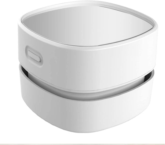  Desktop Vacuum Cleaner, Mini Table dust Sweeper Energy Saving,High Endurance up to 90 mins,Cordless&360º Rotatable Design for Keyboard/Home/School/Office(White)