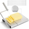 Cheese Slicer & Cheese Cutter | Stainless Steel Cheese Slicer with 10 Replacement-Wires | Cheese Cutter for Block Cheese Metal Cheese Slicer Cutting Board Kitchen Gadgets Gift Set for Cheese Butter