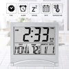 KANBIT Digital Travel Alarm Clock Battery Operated, Portable Large Number Display Alarm Clock with Temperature,12/24 H Small Desk Clock -Silver (NO Light)
