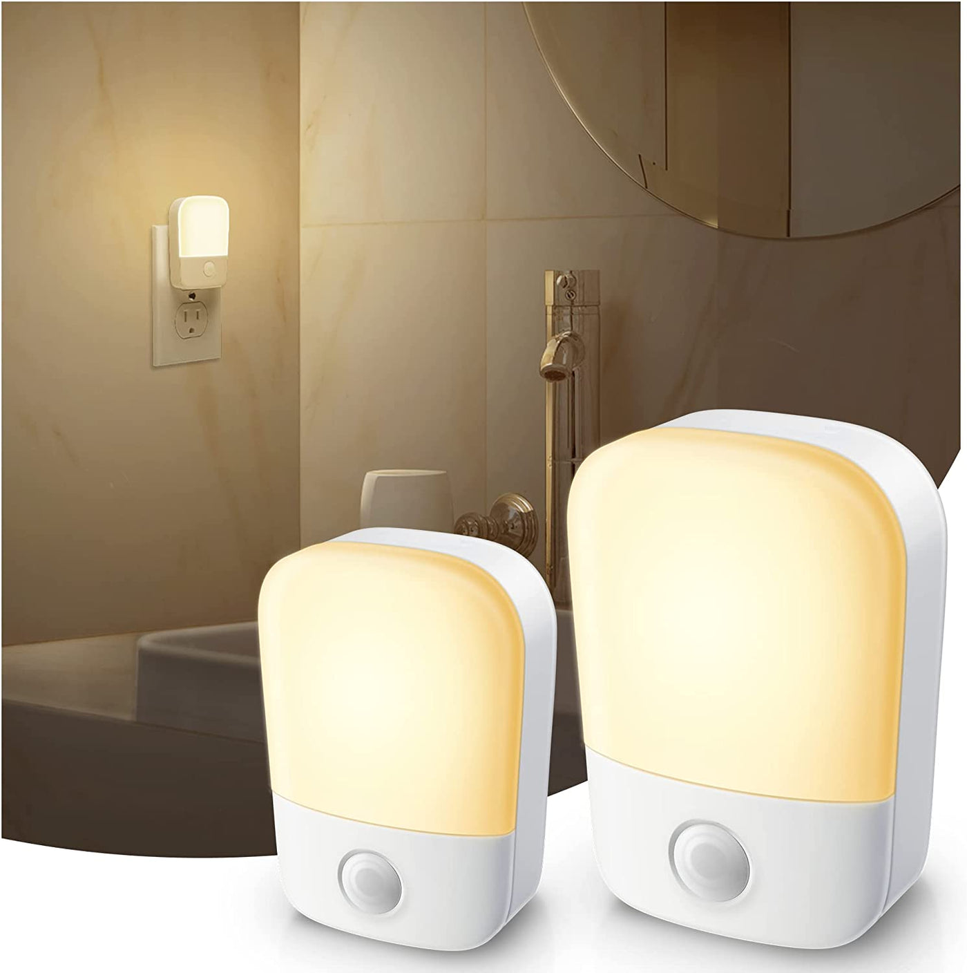  Bright Night Light with Dusk to Dawn Sensor 2 Pack