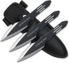 Perfect Point Throwing Knives – Set of 3 – Black/Satin Finish Blades w/ Thunder Bolt Etching, Black Stainless Steel Handles, Nylon Sheath, Full Tang, Well Balanced, Sport Knives – RC-595-3
