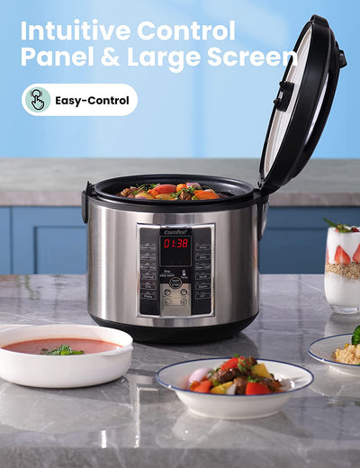Rice Cooker, Slow Cooker, Steamer, Stewpot, Saute All in One (12 Digital Cooking Programs), 24 Hours Preset 