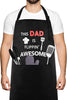  BBQ Grill Apron with 2 Pockets, Funny Aprons for Men, Women, One Size Fits All, Cooking Aprons, Personalized Apron, BBQ Gift Apron for Father, Husband, Chef (This Dad is Flippin' Awesome)