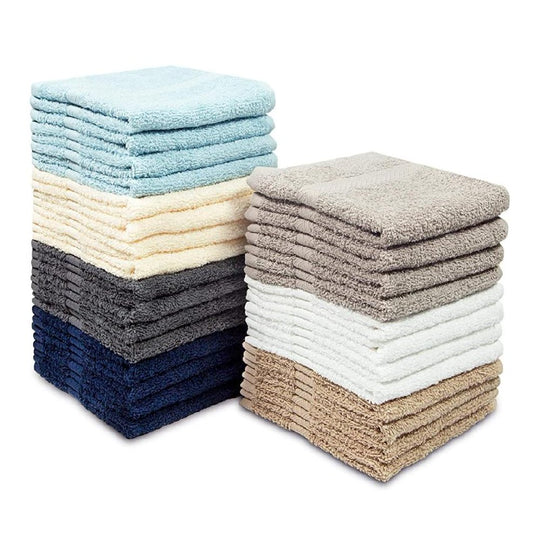  24 PACK  WASHCLOTH 100% COTTON WASHCLOTHS 12"X12"