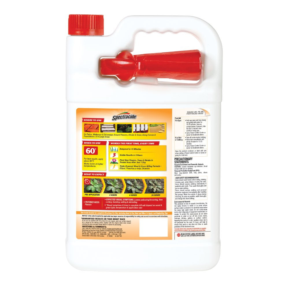 Spectracide Weed & Grass Killer, Ready-To-Use, 1-Gallon