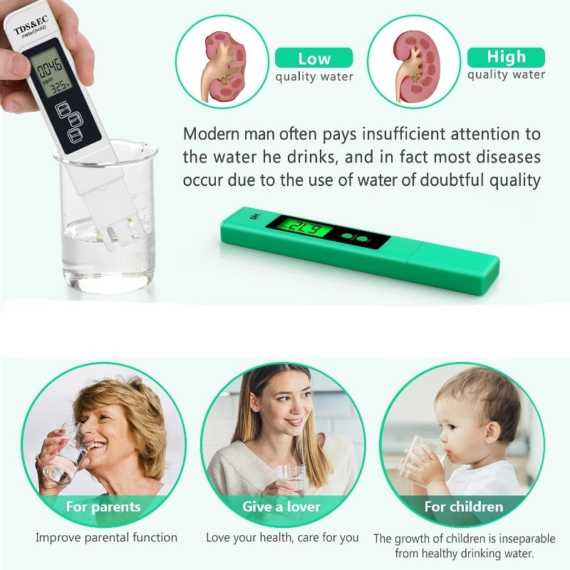 High Accuracy Digital PH Meter, PH and TDS Meter Combo, PH TDS EC & Temperature 4-in-1 Water Quality Tester