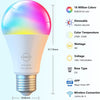 4 Pack 800 Lumens Dimmable RGBWW Color Changing Light Bulbs, Compatible with Alexa and Google Assistant, No Hub Required