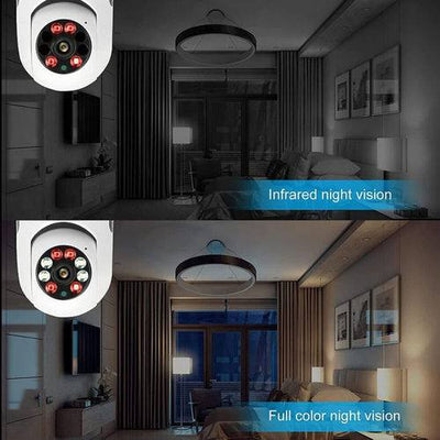 360° Light Bulb Security Camera, 2.4Ghz Smart Wireless Wifi 1080P HD Security Camera for Indoor- Outdoor with Motion Detection and Alarm Night Vision