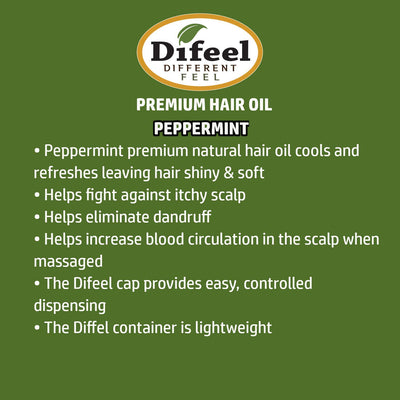 Difeel Premium Natural Hair Oil - Peppermint Oil 2.5 ounce