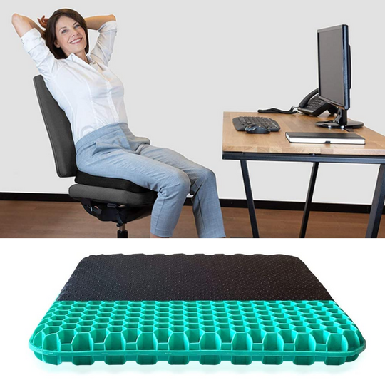 Gel Seat Cushion - Enhanced Double Non-Slip Seat Cushion for Tailbone Pain Relief