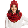 Womens Winter Slouchy Beanie Hat and Infinity Scarf Set