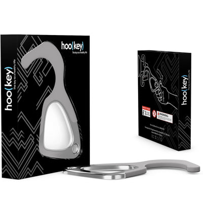 6 Pack of hoo(key)™ - The Only Patented Antimicrobial Silicone No-Touch Keychain Tool - Value Pack Deal