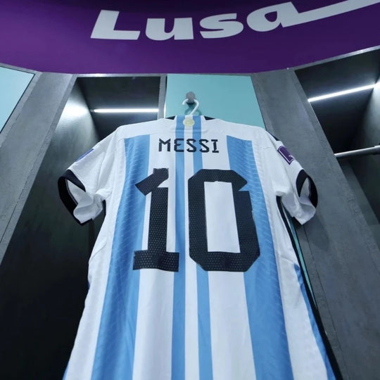 Messi #10 Premium Soccer 2022 Argentina World Cup Champions Home Jersey by Adidas