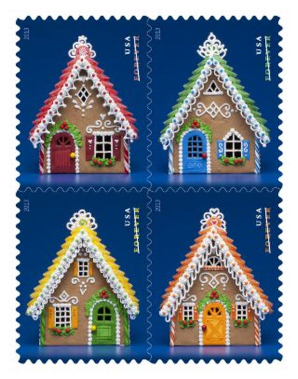 Sellos "Casas de jengibre" de USPS 2013 para siempre - Cuadernillo de 20 sellos de correos