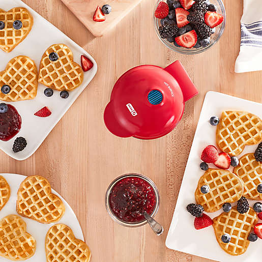Heart Mini Waffle Maker in Red