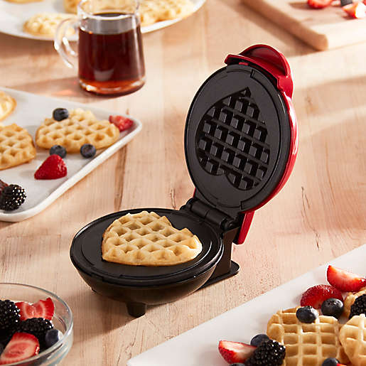 Heart Mini Waffle Maker in Red