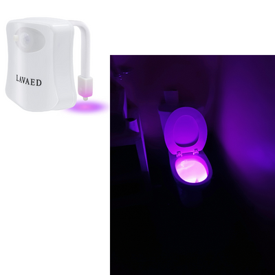 LAVAED Motion Sensor Toilet Night Light Home Toilet Light Bathroom Body Motion Sensor Toilet Bowl Seat Light Lamp 8-Color Changes (1 Pack)