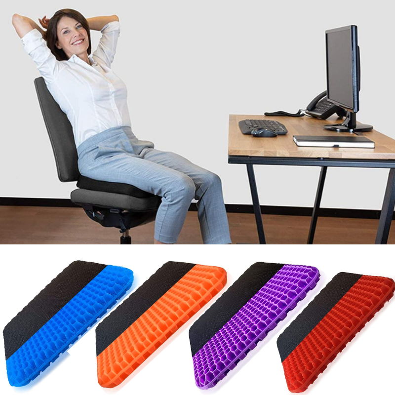 Gel Seat Cushion - Enhanced Double Non-Slip Seat Cushion for Tailbone Pain Relief