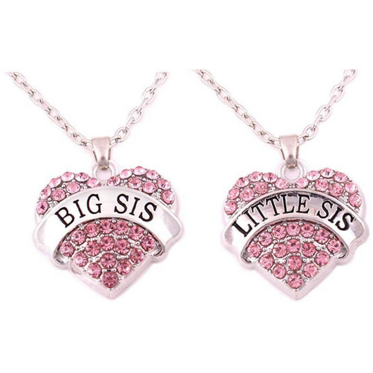Sister's Matching Heart Necklace Set