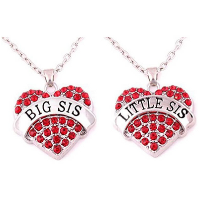 Sister's Matching Heart Necklace Set