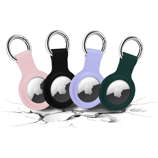 4 Pack Apple Airtag Holder Keychains - Ultra Light Silicone Case for Airtags