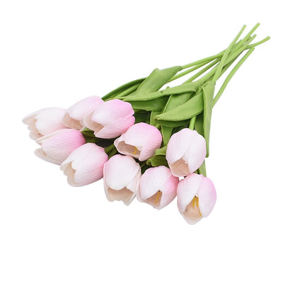 10 Tulip Heads - Colorful Artificial Bouquet