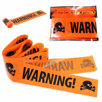 Warning Tape Halloween Prop Decorations and Balloons