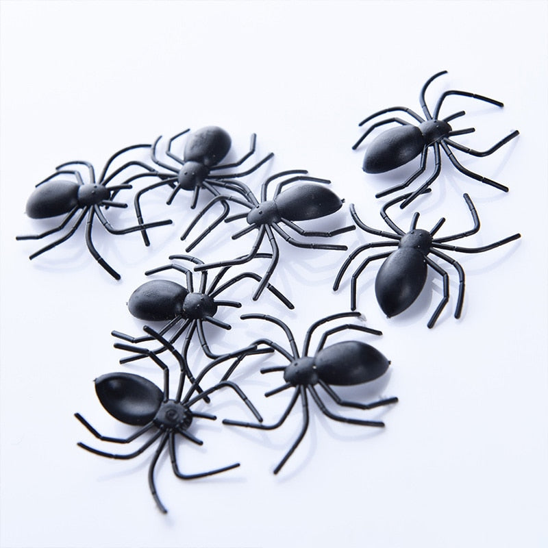 Black Spiders Halloween Prop Decorations and Balloons