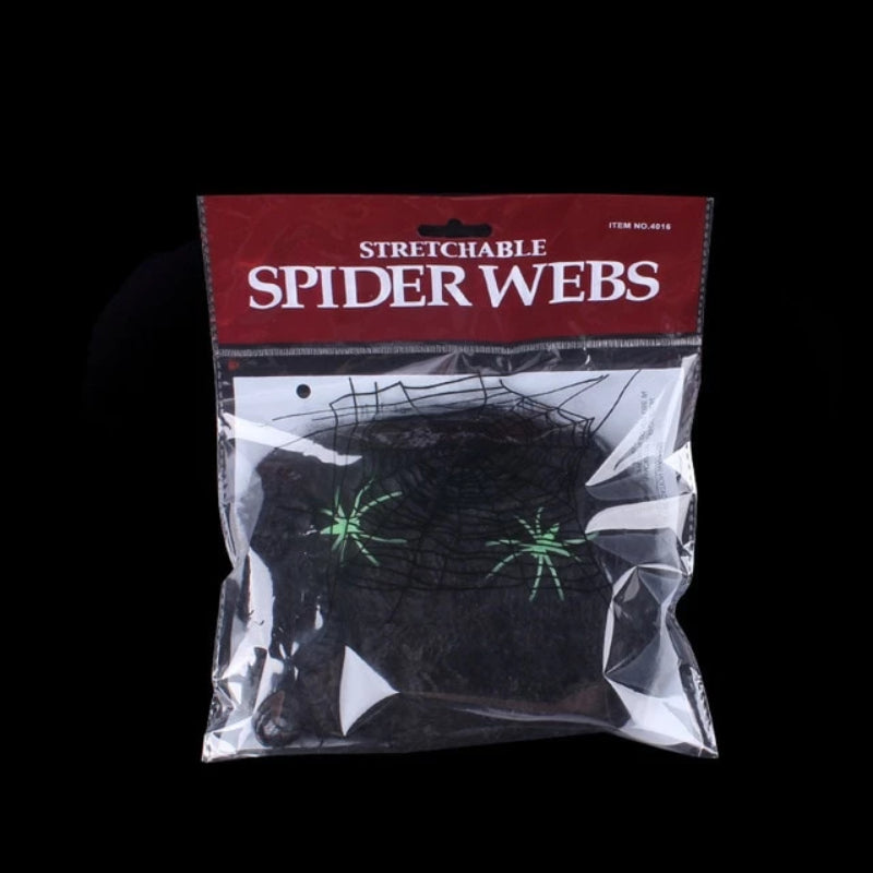 Black Spider Web Halloween Prop Decorations and Balloons