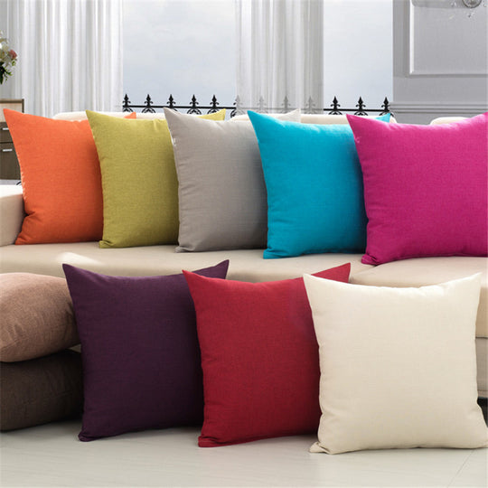 Modern Solid Cotton Linen Sofa Cushion Embrace Pillow 45x45cm/17.7x17.7''  Throw pillow Home Decoration Pillow Seat cushion