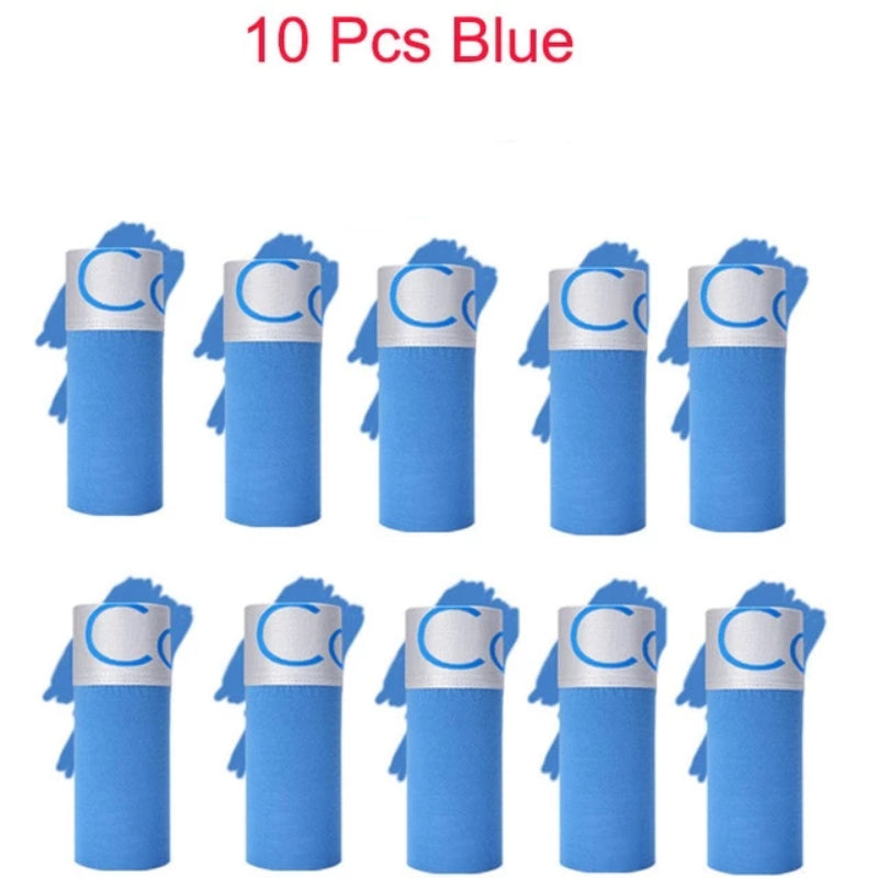 Blue Men's Boxer Briefs Underwear 10 Pack