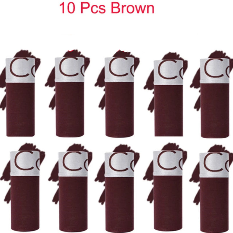 Brown Men's Boxer Briefs Underwear 10 Pack