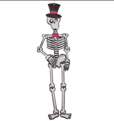Skeleton with a Top Hat Halloween Prop Decorations and Balloons