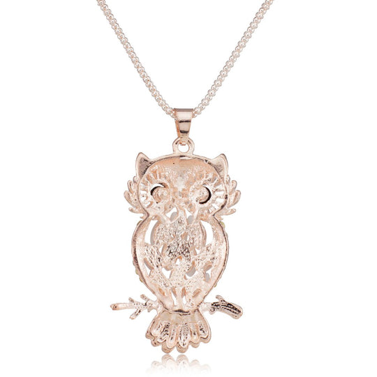Stylish Gallant Sparkling Owl Crystal Charming Flossy Necklaces & Pendants Necklace For Women M099