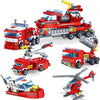 348Pcs City Fire Fighting Trucks Car Helicopter & Boat Building Blocks