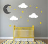 Custom Personalised Moon Stars Vinyl DIY Wall Decal Sticker Nursery boys girls Bedroom Baby Wall Decals 3d wall stickers D653